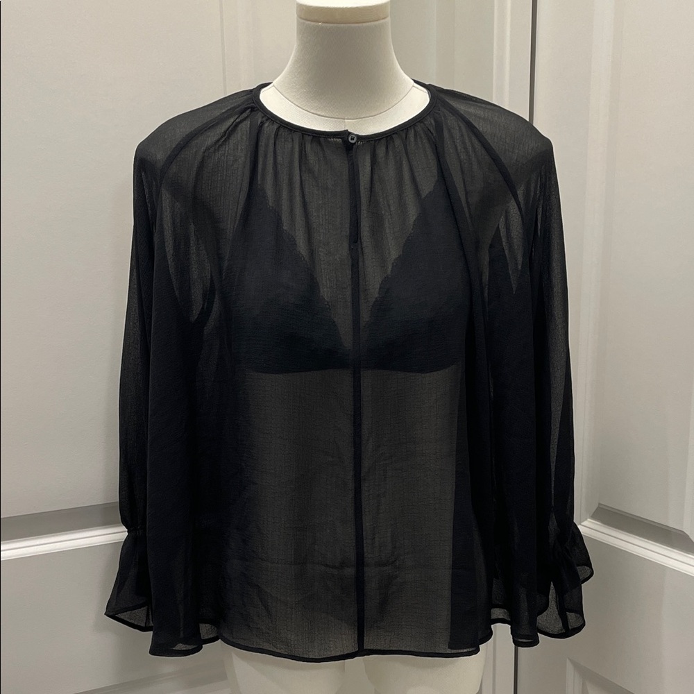 NWOT Uniqlo Black Sheer Women's Top